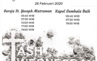 Jadwal Misa Rabu Abu Gereja Santo Yoseph Matraman Jakarta